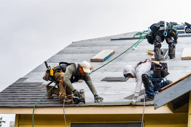 Professional Gutter Installation technician working in Fredericksburg, IA